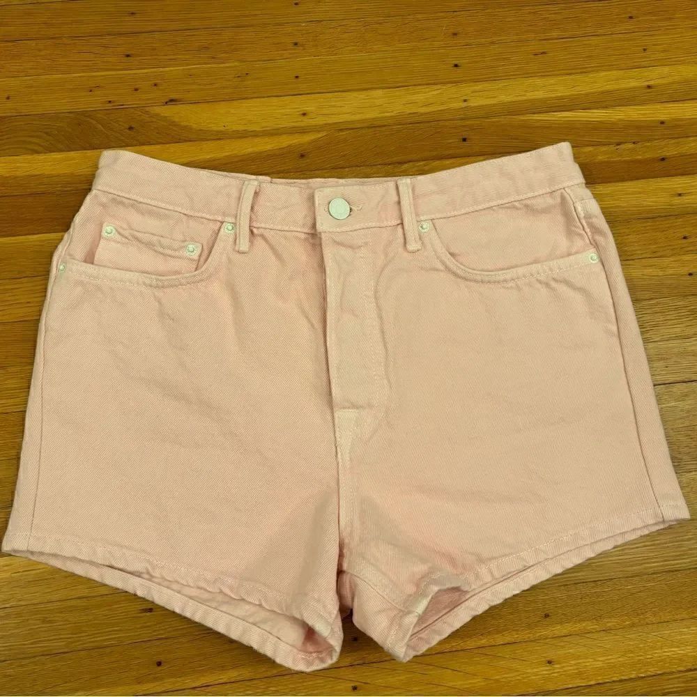 GRLFRND light pink Helena Short denim jean shorts
